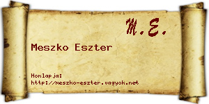 Meszko Eszter névjegykártya